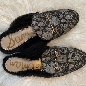Sam Edelman Furry Patterned Mules